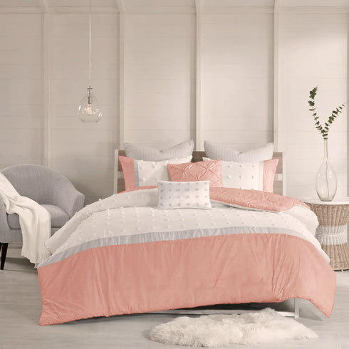 Kai Pom Pom Double Bed Microfiber Winter Comforter With 2 Pillow Covers